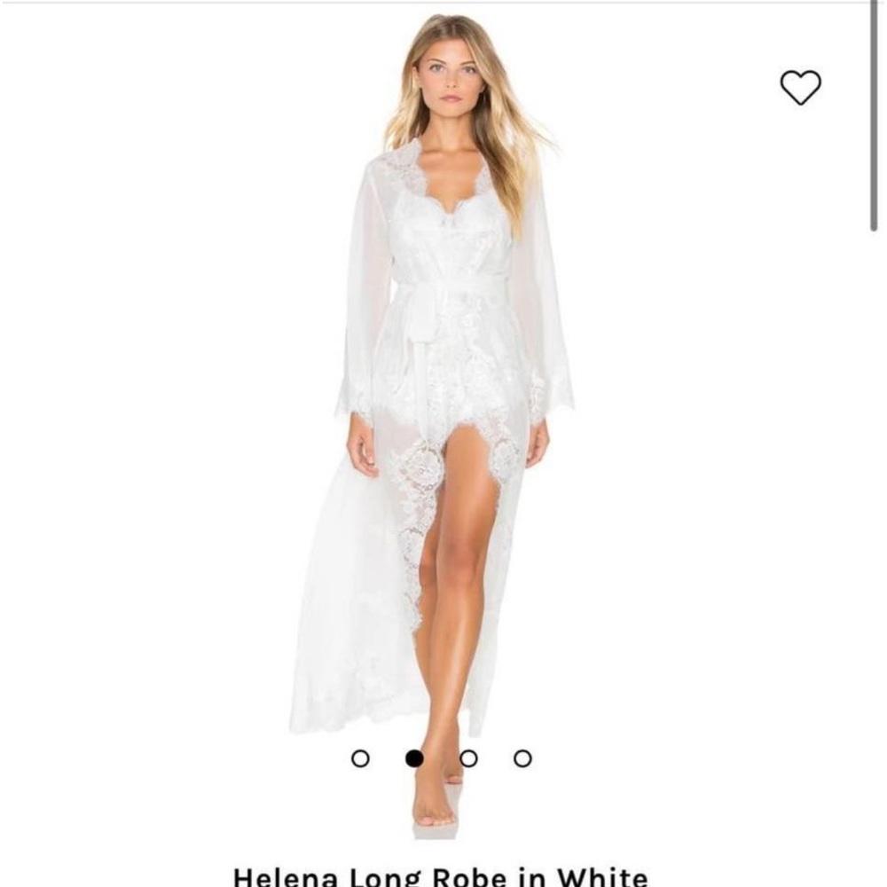 BRIDAL ROBE. Homebodii Helena Long Robe in White. Size M